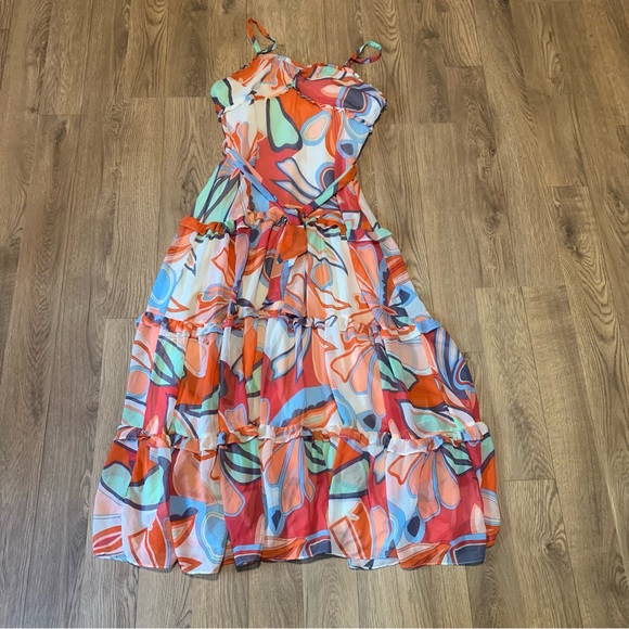 Alexis Target Women Multifloral Maxi Dress L 51 in length adjustable from strap - Picture 2 of 6